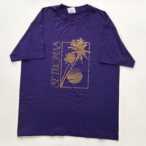 Vintage 1987 St. Thomas Virgin Islands Purple Graphic T Shirt 80’s Licensed L